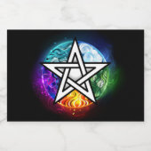 Étiquette Pour Bocaux pentagramme du Wiccan (Étiquettes simples)