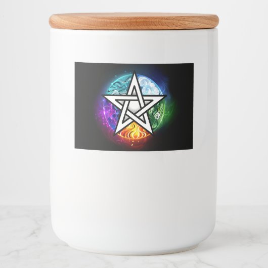 Étiquette Pour Bocaux pentagramme du Wiccan (Devant)