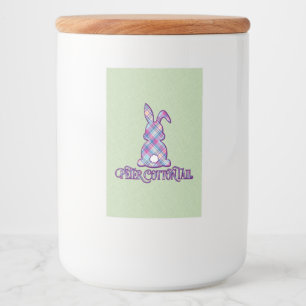 Étiquette Pour Bocaux Peter Cottontail Purple Plaid Bunny de Pâques