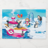 Étiquette Pour Bocaux pingouins en Antarctique (Étiquettes simples)