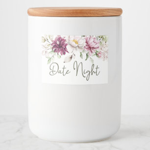 Étiquette Pour Bocaux Pivoines Rose Bourgogne Fleurs Soirée Jar
