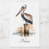 Étiquette Pour Bocaux Poise du Pélican (Étiquettes simples)