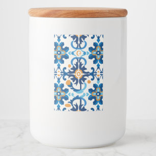 Étiquette Pour Bocaux Porte en verre avec couvercle bleu et Brown