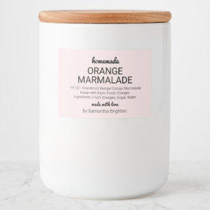 Étiquette Pour Bocaux Pot de confiture d'orange personnalisé pour la cui