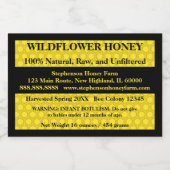 Étiquette Pour Bocaux Pot de miel descriptif (Version 3) (Étiquettes simples)