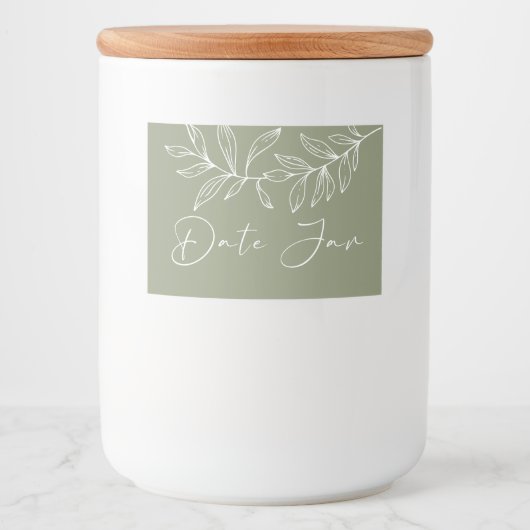 Étiquette Pour Bocaux Pot de Nuit de Rendez-vous Fleurs Bohème Vert Saug (Devant)