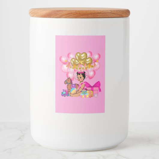 Étiquette Pour Bocaux Princesse en rose (Devant)