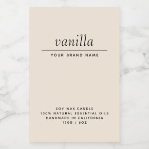 Étiquette Pour Bocaux Produit d'emballage moderne beige bougie