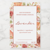 Étiquette Pour Bocaux Produit d'ingrédients brun rouge floral (Étiquettes simples)