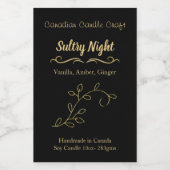 Étiquette Pour Bocaux Produit personnalisé noir et or (Étiquettes simples)