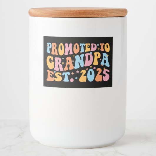 Étiquette Pour Bocaux Promu À Grand-Père Est. III 2025 (Devant)