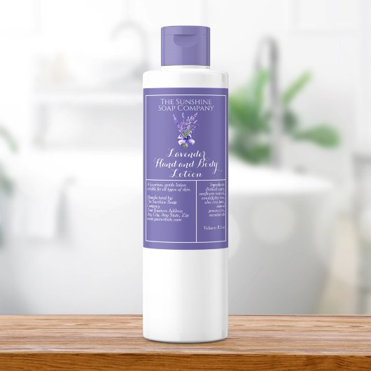 Étiquette Pour Bocaux Purple Lavender imperméable bouteille de cosmétiqu