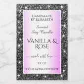 Étiquette Pour Bocaux Purple Ombre Parties scintillant Argent Produit Ét (Étiquettes simples)