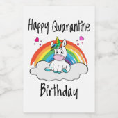 Étiquette Pour Bocaux Quarantine Anniversaire Unicorn arc-en-ciel (Étiquettes simples)