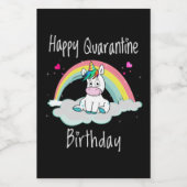 Étiquette Pour Bocaux Quarantine Anniversaire Unicorn arc-en-ciel (Étiquettes simples)