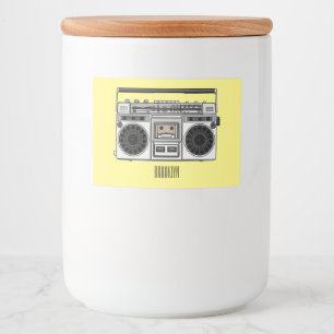 Étiquette Pour Bocaux Radio cartoon illustration 