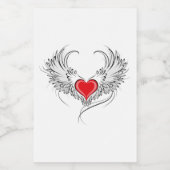 Étiquette Pour Bocaux Red Angel Coeur avec ailes (Étiquettes simples)