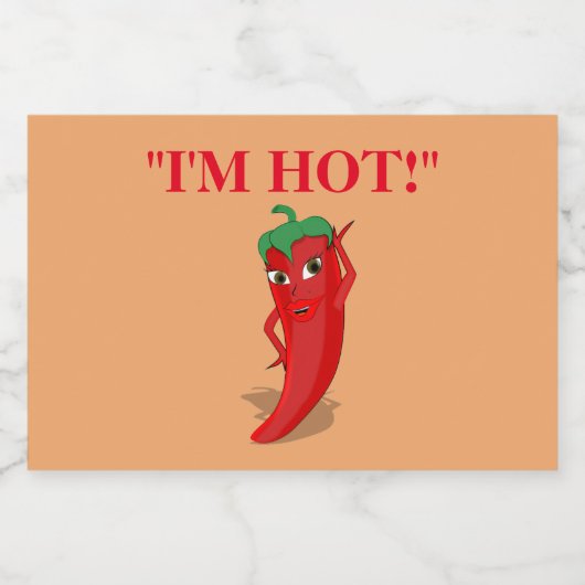 Étiquette Pour Bocaux Red Hot Pepper Diva (Étiquettes simples)