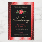 Étiquette Pour Bocaux Red Parties scintillant Stars Black Product Étique (Étiquettes simples)