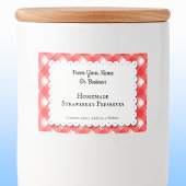Étiquette Pour Bocaux Red White Gingham Plaid Custom Food Label