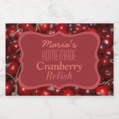 Étiquette Pour Bocaux Relais aux canneberges maison (Étiquettes simples)