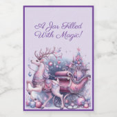 Étiquette Pour Bocaux Rennes de Noël violet blanc (Étiquettes simples)