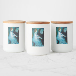 Étiquette Pour Bocaux Renoir femme à l'impressionniste Vintage de piano