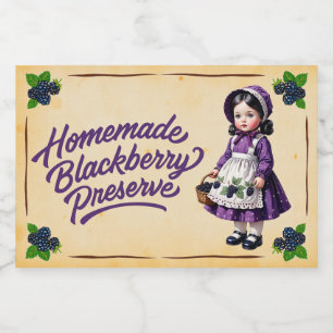Étiquette Pour Bocaux Réserve de Blackberry fait maison - Vintage