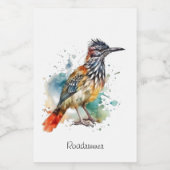Étiquette Pour Bocaux Roadrunner en aquarelle dynamique (Étiquettes simples)