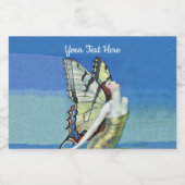 Étiquette Pour Bocaux Robe Or Fée Papillon Élégante sous ciel bleu (Étiquettes simples)