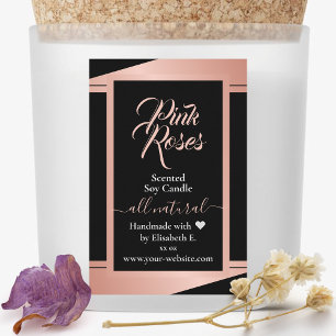 Étiquette Pour Bocaux Rose moderne  Gold Produit Chandelle Packaging Éti