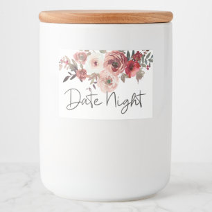 Étiquette Pour Bocaux Roses Florales Rouge et Rosée pour Soirée en Jardi