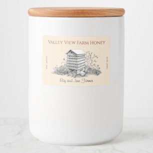 Étiquette Pour Bocaux Ruche d'abeille vintage et abeilles