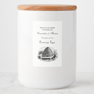 Étiquette Pour Bocaux Ruche et Abeilles #1 Héraldique Vintage