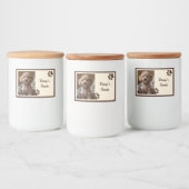 Étiquette Pour Bocaux Rustic Brown Beige Photo Paws Dog Treats (Bouteilles)