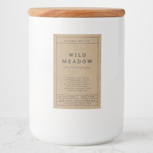 Étiquette Pour Bocaux Rustic Brown Simple Elegant Minimal Candle Label (Devant)