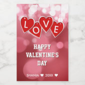 Étiquette Pour Bocaux Saint Valentin Amour Coeurs rouges (Étiquettes simples)