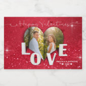 Étiquette Pour Bocaux Saint Valentin Coeur Photo Parties scintillant Rou (Étiquettes simples)