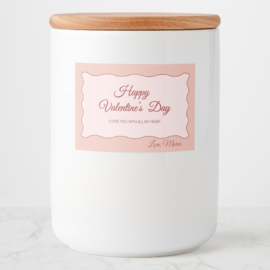 Étiquette Pour Bocaux Saint Valentin Sucré (Devant)