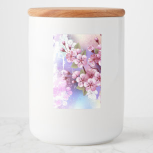 Étiquette Pour Bocaux Sakura rose sur la peinture Arrière - plan