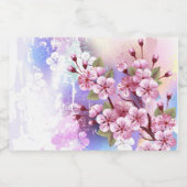 Étiquette Pour Bocaux Sakura rose sur la peinture Arrière - plan (Étiquettes simples)