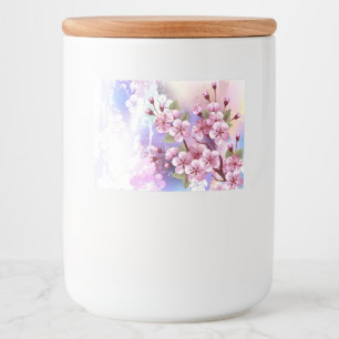 Étiquette Pour Bocaux Sakura rose sur la peinture Arrière - plan