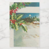 Étiquette Pour Bocaux Scène de Noël Hiver de neige blanche (Étiquettes simples)