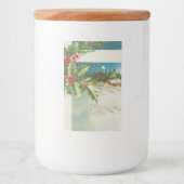 Étiquette Pour Bocaux Scène de Noël Hiver de neige blanche (Devant)