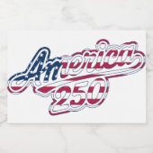Étiquette Pour Bocaux Script Drapeau Semiquincentenaire America 250 (Étiquettes simples)