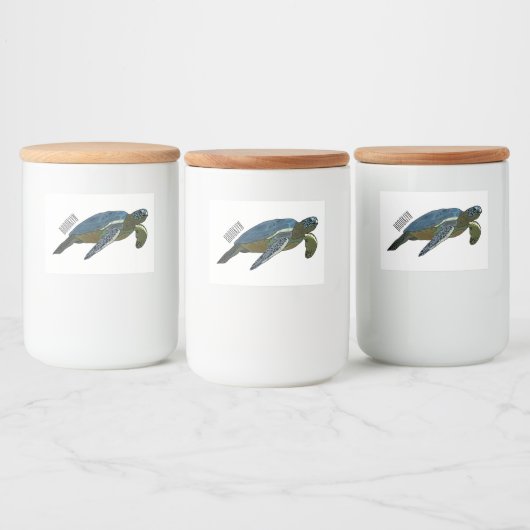 Étiquette Pour Bocaux Sea turtle cartoon (Bouteilles)