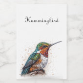 Étiquette Pour Bocaux Serenade de colibri bijoux, coutume (Étiquettes simples)