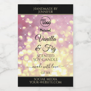 Étiquette Pour Bocaux Shimmery Purple Gold Parties scintillant Logo Étiq