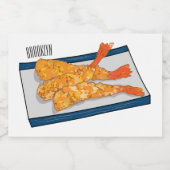 Étiquette Pour Bocaux Shrimp tempura cartoon illustration (Étiquettes simples)