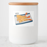 Shrimp tempura cartoon illustration